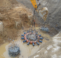 The method of breaking pile tip by hydraulic pile driver